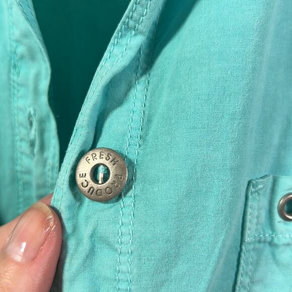 FRESH PRODUCE Women’s Lightweight Button Front Cotton Jacket Blue Size Medium - Picture 9 of 14